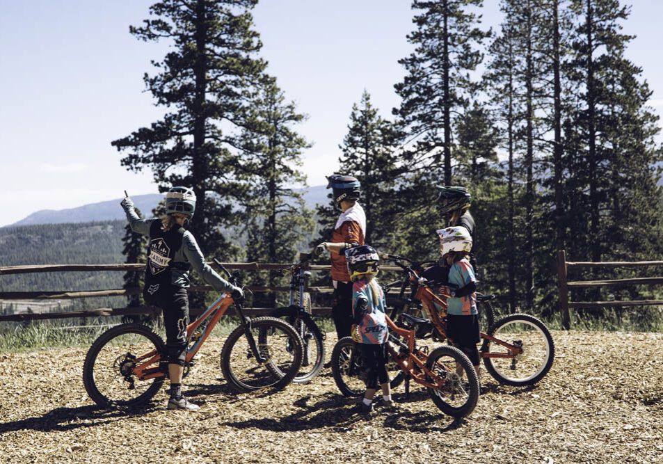 Family downhill mountain biking day in Northstar, CA.